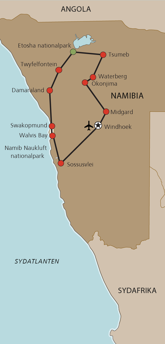 Karta Namibia